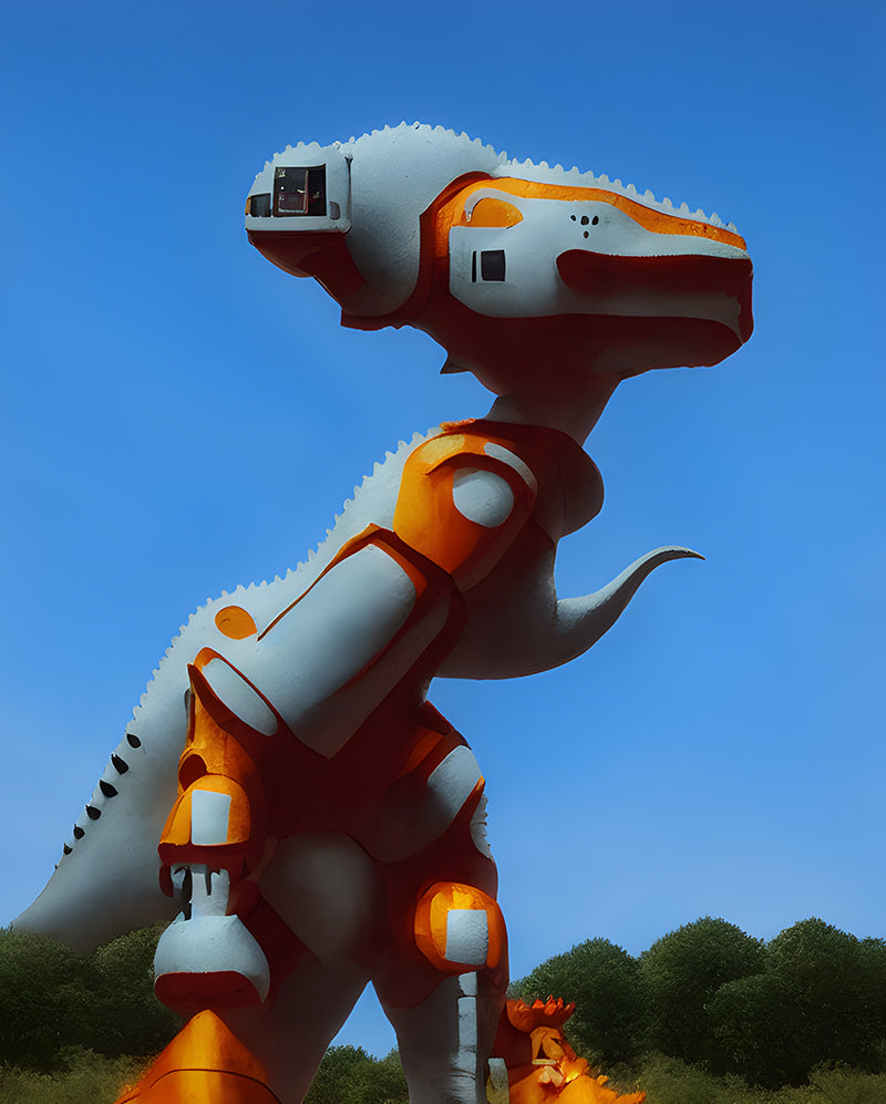 a giant robot dinosaur