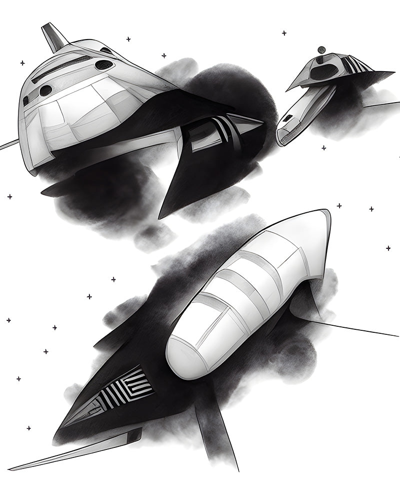 drawings of spaceships