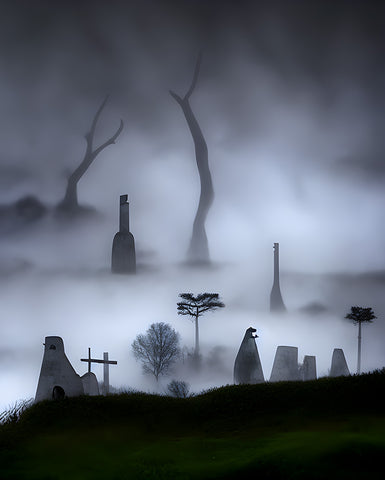 creepy cemetery