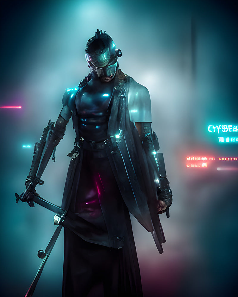 cyberpunk swordsman