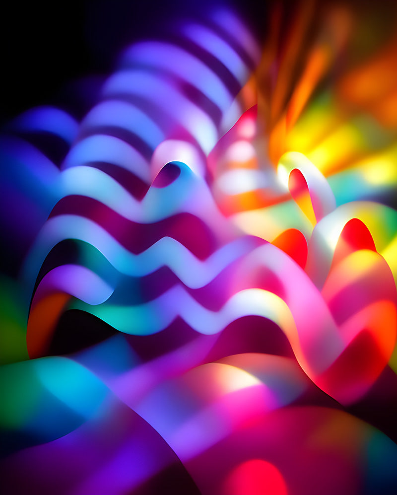 colorful waves of light