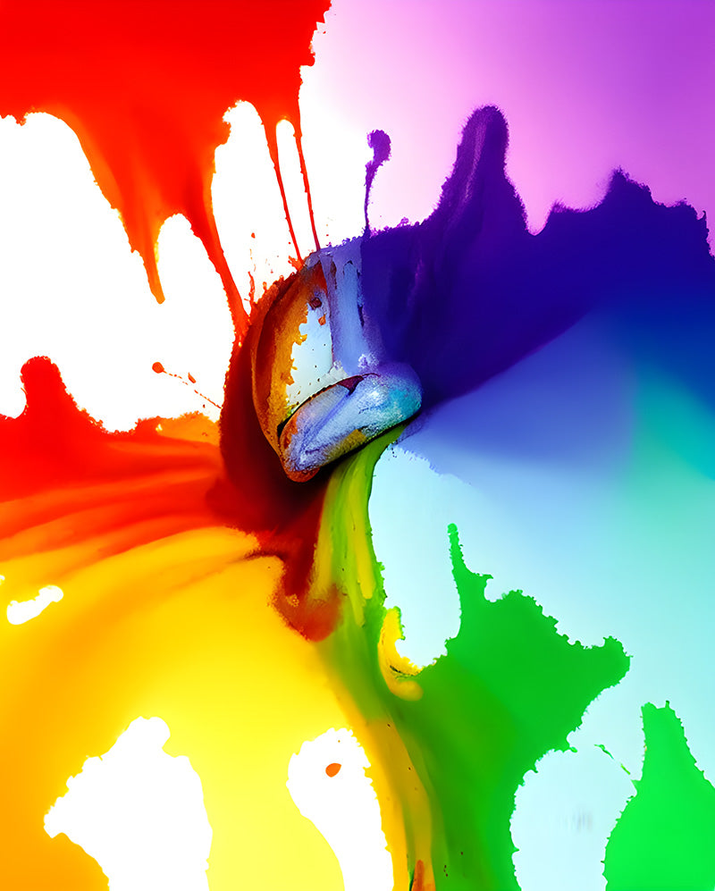 multicolor paint splashes