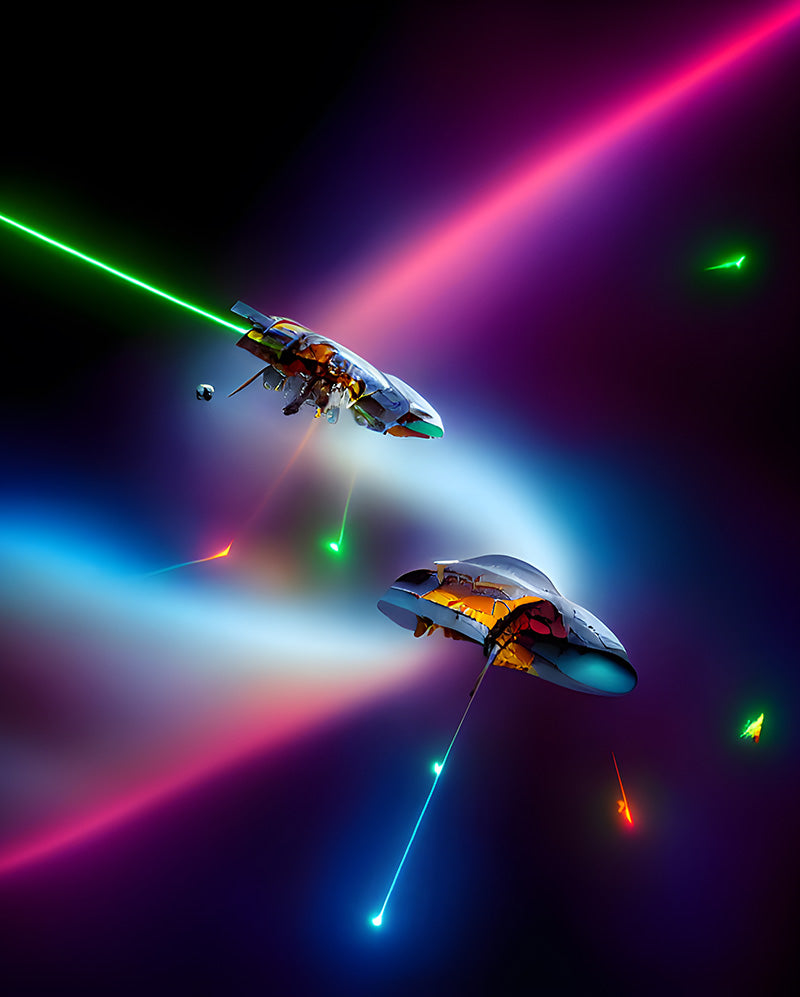spaceships in space